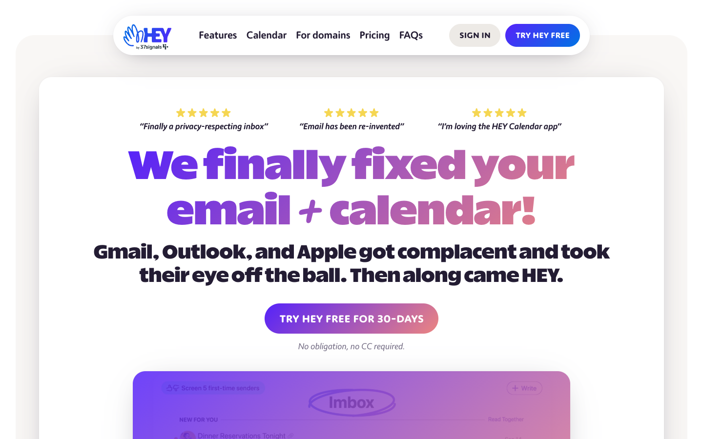HEY Email - Marketing